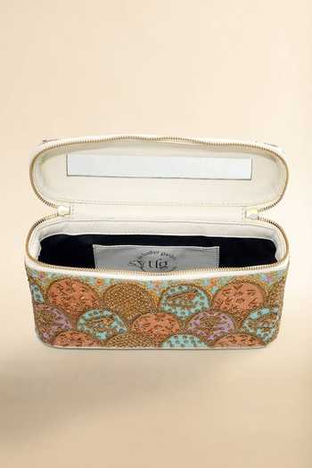 The Leather Garden Ivory Rang Embroidered Vanity Bag Online at Aza Fashions The Leather Garden_Ivory Rang Embroidered Vanity Bag _Online_at_Aza_Fashions