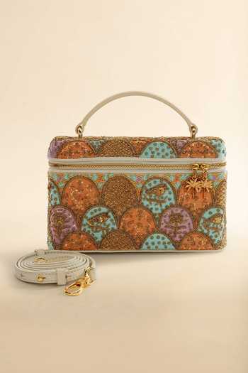 Buy The Leather Garden Ivory Rang Embroidered Vanity Bag Online at Aza Fashions Buy_The Leather Garden_Ivory Rang Embroidered Vanity Bag _Online_at_Aza_Fashions