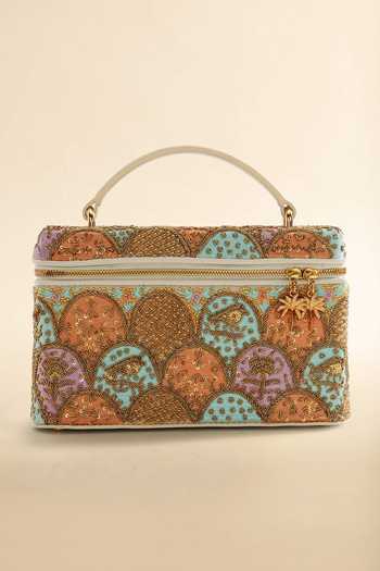 Shop The Leather Garden Ivory Rang Embroidered Vanity Bag Online at Aza Fashions Shop_The Leather Garden_Ivory Rang Embroidered Vanity Bag _Online_at_Aza_Fashions