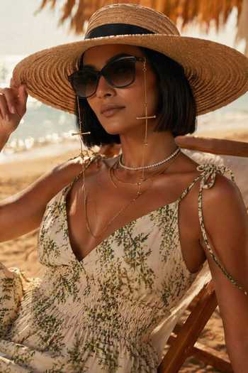 Ornamaas The Crossline Pearl Eyewear Chain 