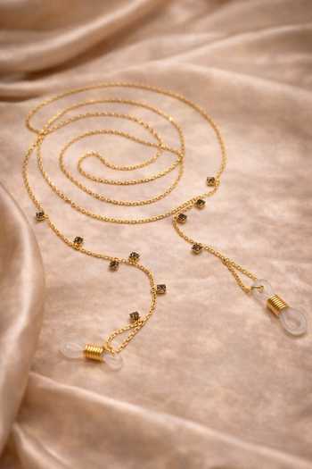 Shop Ornamaas Gold Topac Embellished Eye Chain Shop_Ornamaas_Gold Topac Embellished Eye Chain