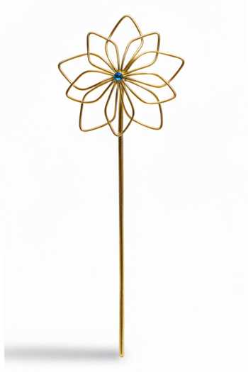 Ornamaas Blue Floral Juda Pin Online at Aza Fashions Ornamaas_Blue Floral Juda Pin _Online_at_Aza_Fashions