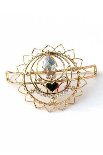 Buy_Ornamaas_Black Radial Heart Bun Pins - Set Of 2 _Online_at_Aza_Fashions