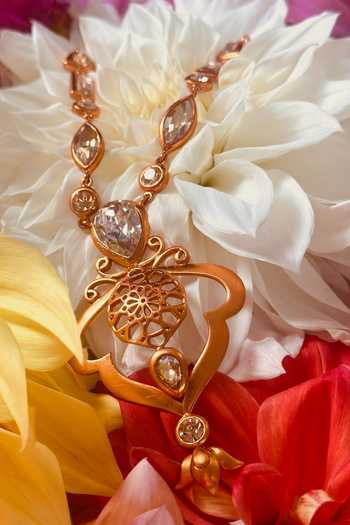 Buy_Ornamaas_Gold Plated Jahanara Pendant Necklace _Online_at_Aza_Fashions
