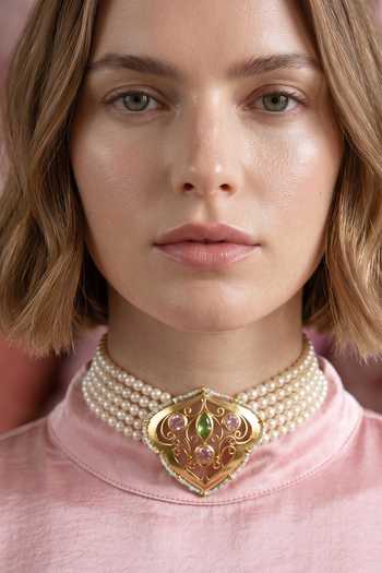 Buy_Ornamaas_Multi Color Pearl Strand Pendant Necklace _Online_at_Aza_Fashions
