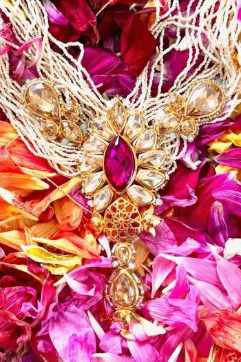 Ornamaas Filigree Marquise Gemstone Necklace 