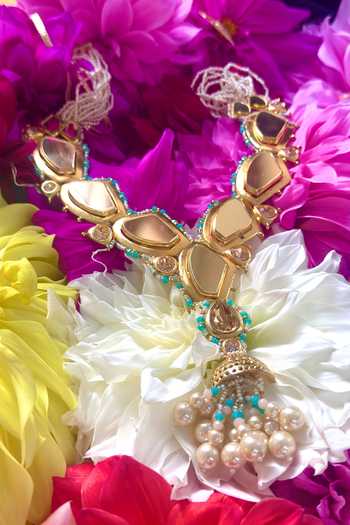 Buy_Ornamaas_Multi Color Jhumka Drop Pendant Necklace 