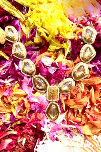 Shop_Ornamaas_White Soundarya Rani Necklace _Online_at_Aza_Fashions