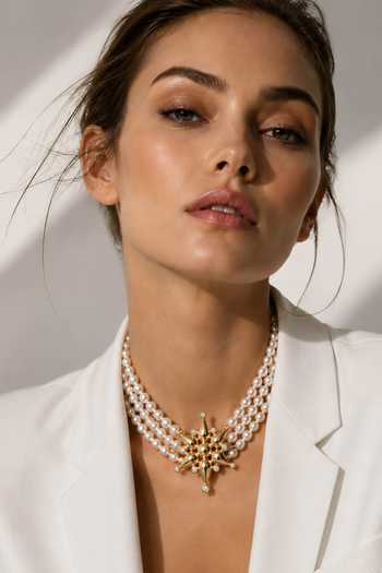 Ornamaas Floral Pendant Choker Necklace 