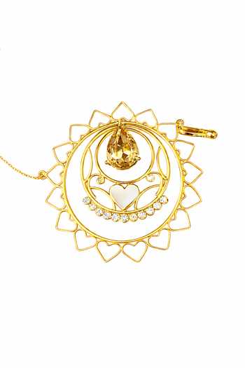 Ornamaas Gold Plated Heart Nose Ring Clip Online at Aza Fashions Ornamaas_Gold Plated Heart Nose Ring Clip _Online_at_Aza_Fashions