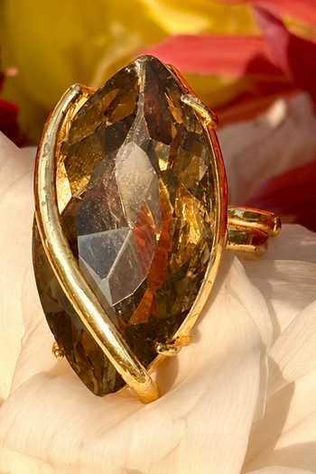 Shop_Ornamaas_Gold Plated Sehr Marquis Ring _Online_at_Aza_Fashions