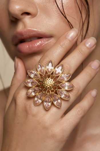 Ornamaas Radiant Jaali Work Floral Ring 