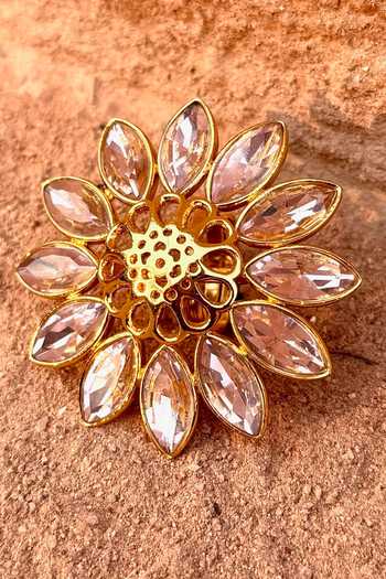Ornamaas Radiant Jaali Work Floral Ring 
