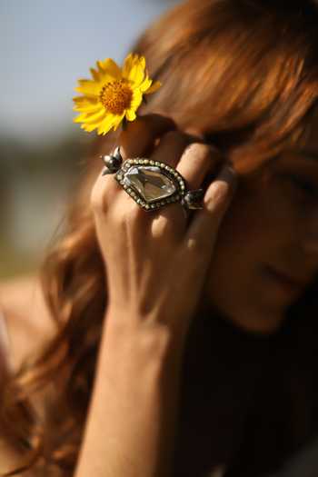 Ornamaas Galactic Cut Stone Ring 