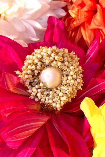 Buy Ornamaas White Pearl Jhalar Ring Online at Aza Fashions Buy_Ornamaas_White Pearl Jhalar Ring _Online_at_Aza_Fashions