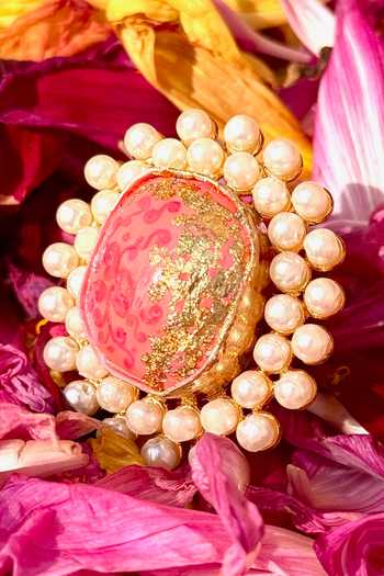 Ornamaas Multi Color Hand Painted Centre Ring Online at Aza Fashions Ornamaas_Multi Color Hand Painted Centre Ring _Online_at_Aza_Fashions