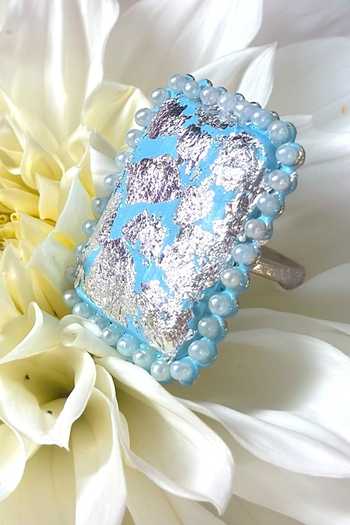 Shop Ornamaas Multi Color Hand Painted Centre Ring Online at Aza Fashions Shop_Ornamaas_Multi Color Hand Painted Centre Ring _Online_at_Aza_Fashions