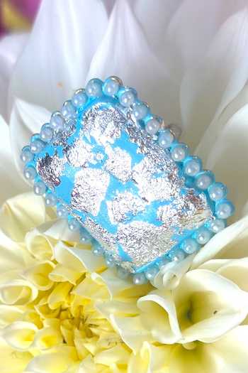 Ornamaas Multi Color Hand Painted Centre Ring at Aza Fashions Ornamaas_Multi Color Hand Painted Centre Ring _at_Aza_Fashions