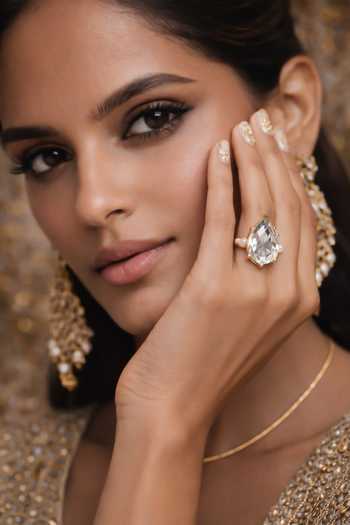 Ornamaas Large Teardrop Crystal Ring 