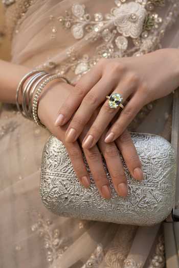 Buy Ornamaas White Large Teardrop Crystal Ring Buy_Ornamaas_White Large Teardrop Crystal Ring