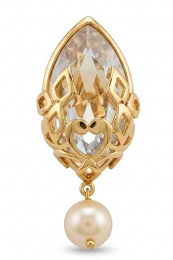 Ornamaas White Pear Shaped Crystal Ring Online at Aza Fashions Ornamaas_White Pear Shaped Crystal Ring _Online_at_Aza_Fashions