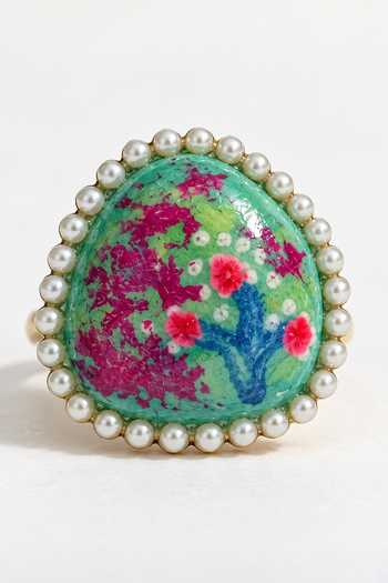 Buy Ornamaas Multi Color Floral Hand Painted Ring Online at Aza Fashions Buy_Ornamaas_Multi Color Floral Hand Painted Ring _Online_at_Aza_Fashions