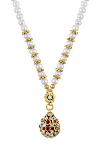 Tribe Amrapali Gold Plated Navratna Aruna Pendant Necklace Online at Aza Fashions Tribe Amrapali_Gold Plated Navratna Aruna Pendant Necklace _Online_at_Aza_Fashions