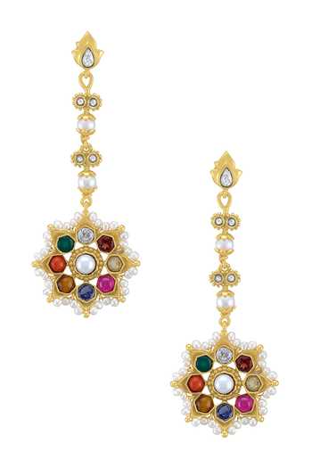 Tribe Amrapali Navratna Anika Earrings