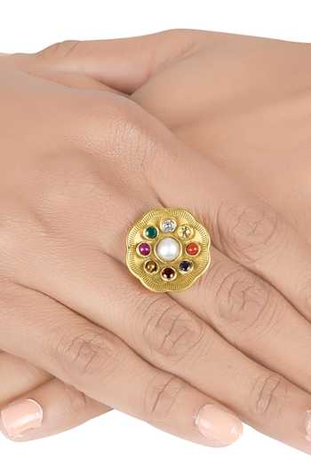 Tribe Amrapali Navratna Kasi Ring