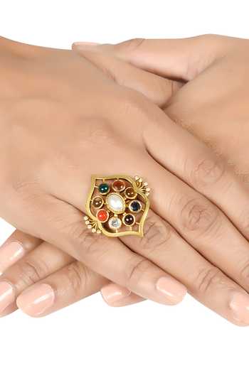 Tribe Amrapali Navratna Anika Ring