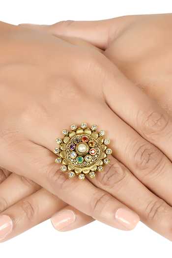Tribe Amrapali Navratna Fariha Ring