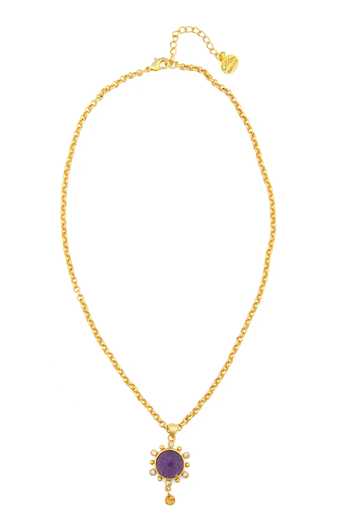 Shop_Totapari_Purple Crown Chakra Pendant Necklace _Online_at_Aza_Fashions