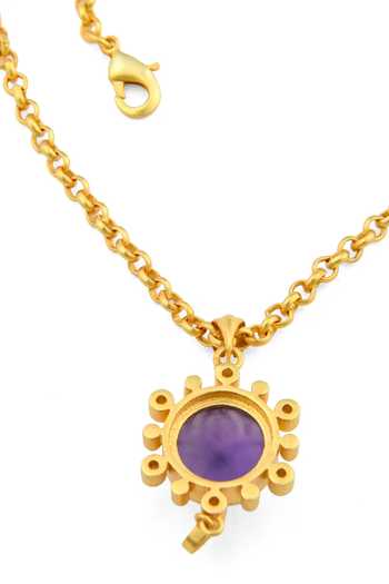Totapari_Purple Crown Chakra Pendant Necklace _at_Aza_Fashions