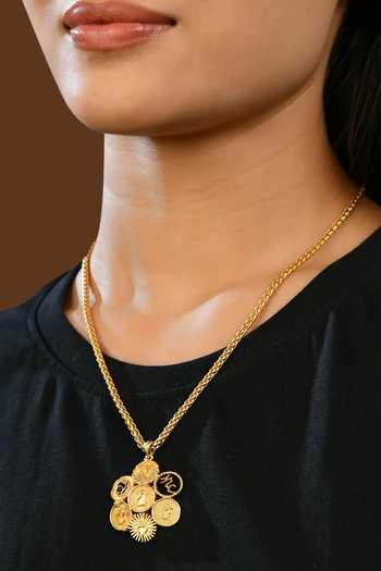 Totapari Gold Plated Naad Sound Chakra Resonance Pendant Necklace Online at Aza Fashions Totapari_Gold Plated Naad Sound Chakra Resonance Pendant Necklace _Online_at_Aza_Fashions