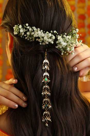 Ruby Raang Chandra Jhalar Five-Tier Crescent Kalgi 
