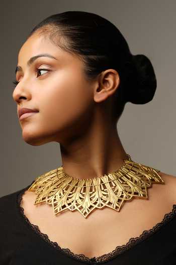 Anki Bunki Aditi Cleopatra Cutwork Collar Necklace 
