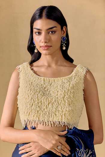 Chandrima Ivory Beadwork Bustier