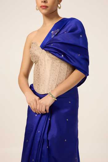 Buy Ekaya Banaras Blue Silk Handwoven Indigo Saree With Running Blouse Piece Online at Aza Fashions Buy_Ekaya Banaras_Blue Silk Handwoven Indigo Saree With Running Blouse Piece _Online_at_Aza_Fashions