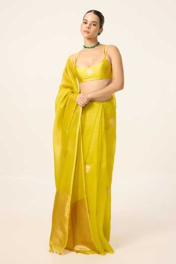 Ekaya Banaras Handwoven Saree With Running Blouse Piece 