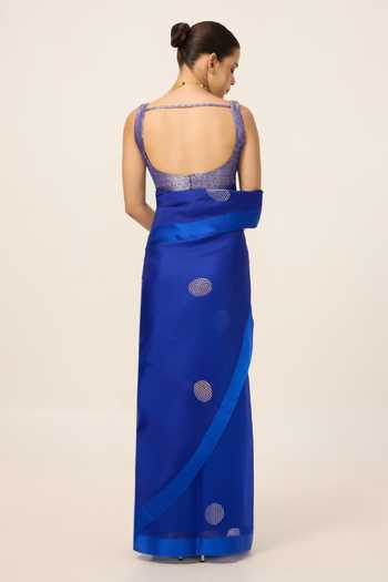Ekaya Banaras Handwoven Electric Saree With Running Blouse Piece 