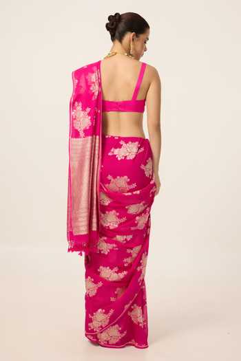 Ekaya Banaras Handwoven Saree With Running Blouse Piece 