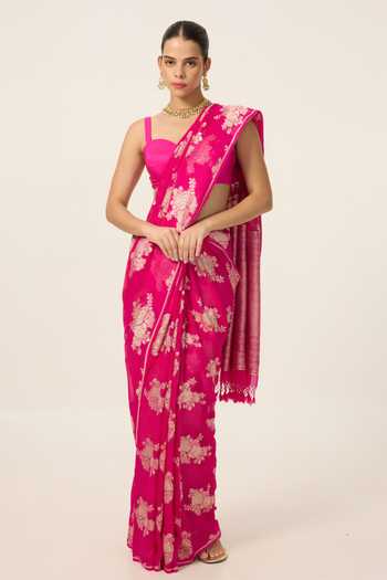 Ekaya Banaras Handwoven Saree With Running Blouse Piece 