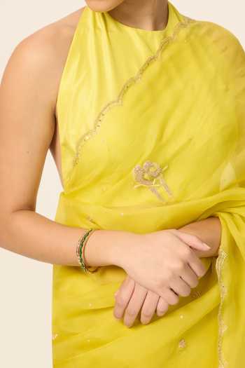 Buy Ekaya Banaras Yellow Organza Handwoven Canary Saree With Running Blouse Piece Online at Aza Fashions Buy_Ekaya Banaras_Yellow Organza Handwoven Canary Saree With Running Blouse Piece _Online_at_Aza_Fashions
