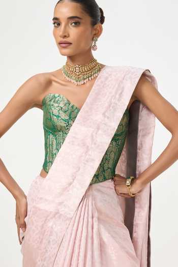 Buy Ekaya Banaras Pink Tissue Handwoven Saree With Running Blouse Piece Online at Aza Fashions Buy_Ekaya Banaras_Pink Tissue Handwoven Saree With Running Blouse Piece _Online_at_Aza_Fashions