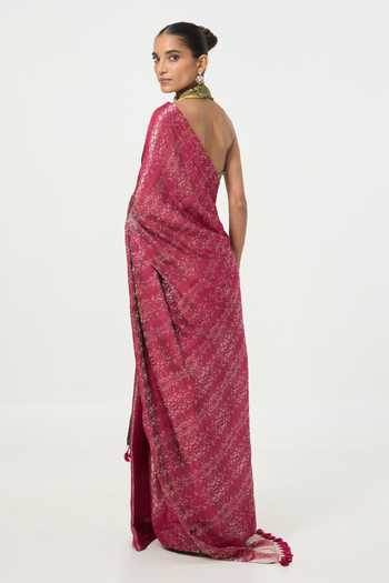 Ekaya Banaras Handwoven Tissue Saree With Running Blouse Piece 