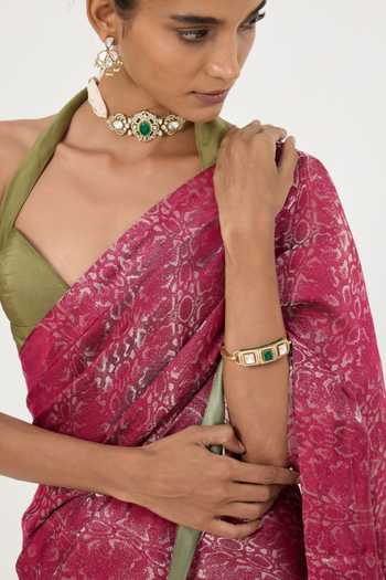 Buy Ekaya Banaras Maroon Tissue Handwoven Saree With Running Blouse Piece Online at Aza Fashions Buy_Ekaya Banaras_Maroon Tissue Handwoven Saree With Running Blouse Piece _Online_at_Aza_Fashions