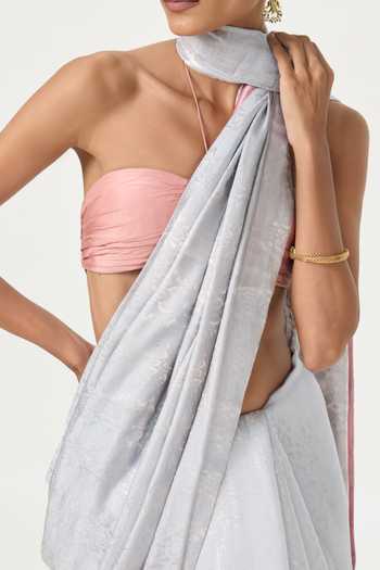 Buy Ekaya Banaras Blue Tissue Handwoven Ice Saree With Running Blouse Piece Online at Aza Fashions Buy_Ekaya Banaras_Blue Tissue Handwoven Ice Saree With Running Blouse Piece _Online_at_Aza_Fashions