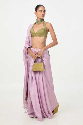 Ekaya Banaras Handwoven Tissue Saree With Running Blouse 