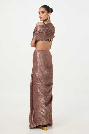 Ekaya Banaras Handwoven Tissue Saree With Running Blouse 