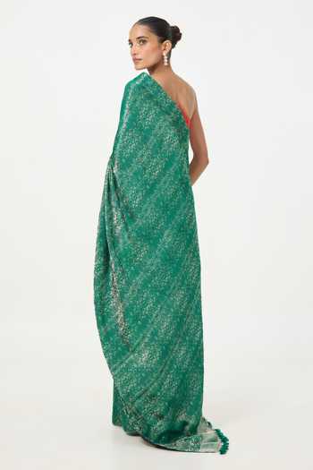 Ekaya Banaras Handwoven Tissue Saree With Running Blouse Piece 